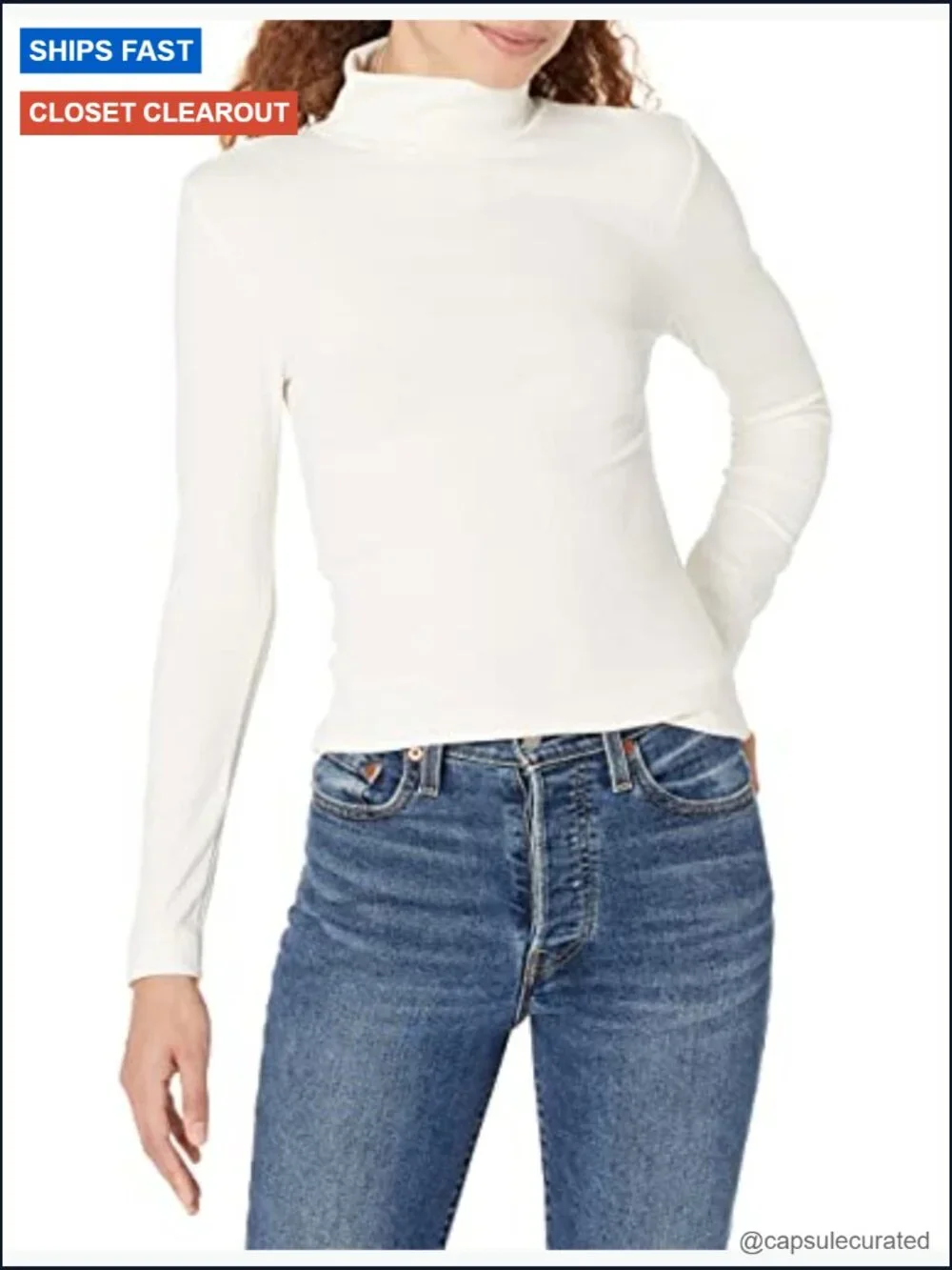 Slim-Fit Stretchy Layering Long Sleeve Knit Rib Turtleneck Top Pack of 2